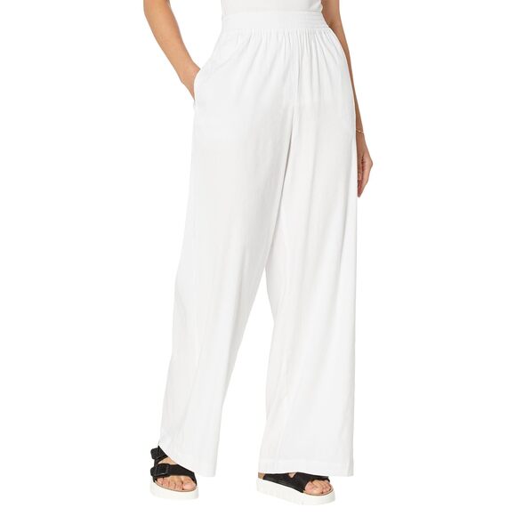 Sweaty Betty Stretch Linen Wide Leg Pants White MD 30